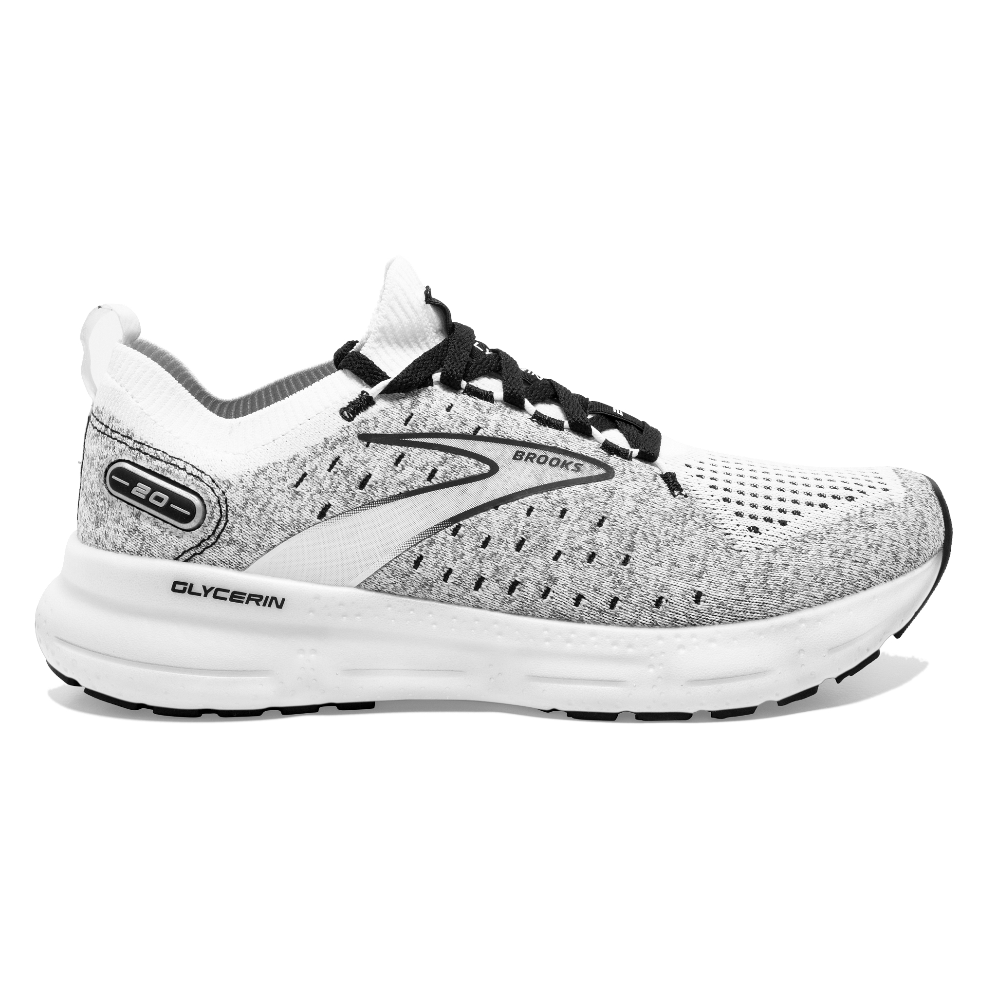 Brooks Men S Glycerin 20 StealthFit White Grey Black