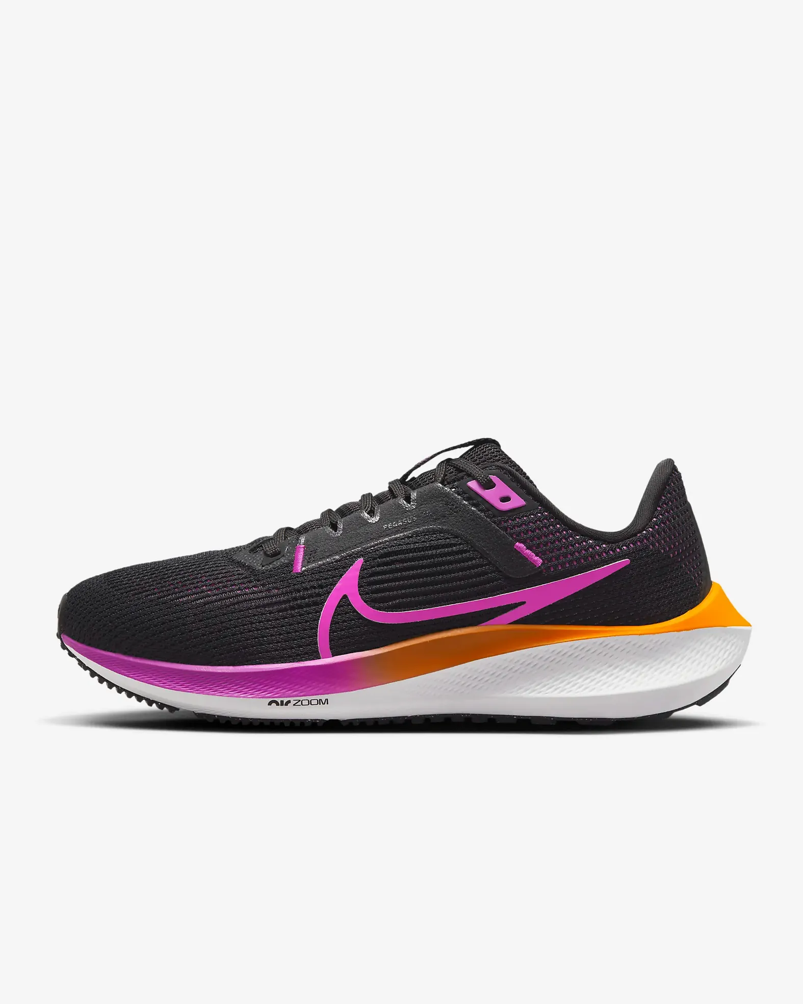 Nike Women's Pegasus 40 BLACK/HYPER VIOLET-LASER ORANGE-WHITE