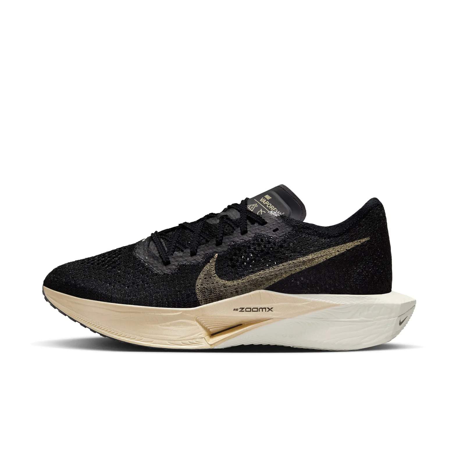 Nike Men s Vaporfly 3 Black Black Oatmeal Metallic Gold Grain